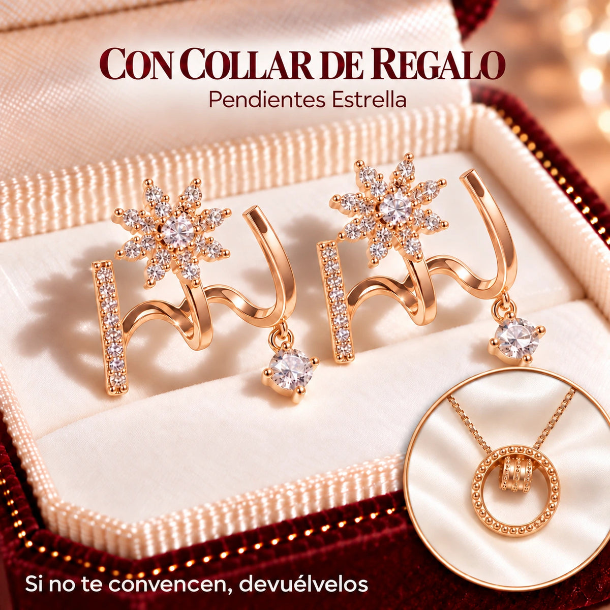 Pendientes Estrella con collar de regalo